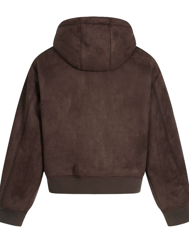 TALKLESSFASHION 0275 American retro high-end solid color badge design heavy men's short and wide fleece cardigan sweatshirt jacket