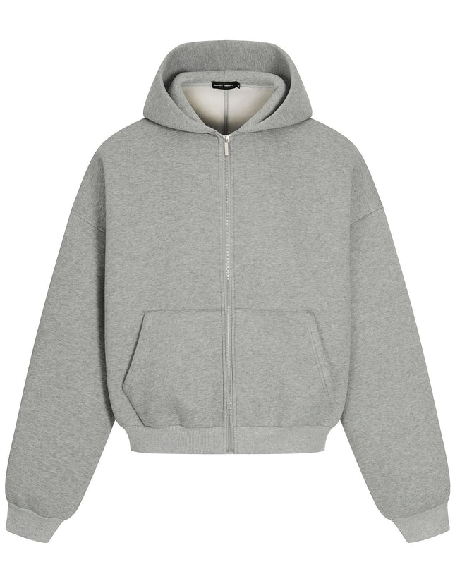 TALKLESSFASHION 0276 American street trend neutral trend retro solid color simple design short and wide men's thickened hooded sweatshirt