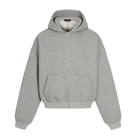 Solid Neutral Short Wide Hoodie