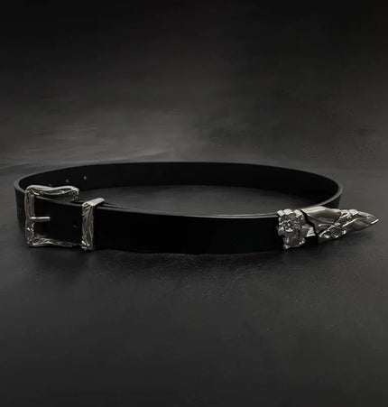 TALKLESSFASHION 105cm Direction of Light imported cowhide broken sword cleanfit belt men's design niche belt