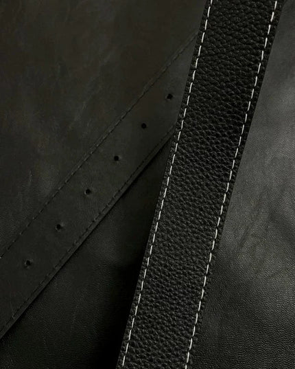 TALKLESSFASHION 105cm Direction of Light Roller Y2K metal leather belt male design niche versatile retro belt