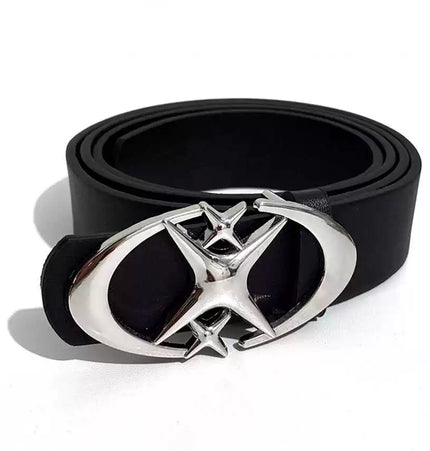 TALKLESSFASHION 105cm Direction oflight niche trouser belt American premium ins buckle belt black belt men's and women's accessories