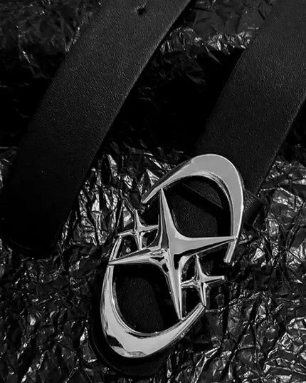TALKLESSFASHION 105cm Direction oflight niche trouser belt American premium ins buckle belt black belt men's and women's accessories