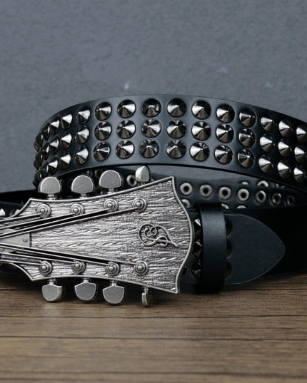 TALKLESSFASHION 105cm / WJPH-001 Guitar Punk Hardware Belt Y2K Punk Rivet Guitar Belt