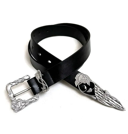 TALKLESSFASHION 110cm Direction of Light belt men's design sense niche American trouser belt black cleanfit belt