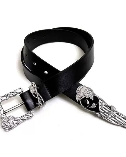 TALKLESSFASHION 110cm Direction of Light belt men's design sense niche American trouser belt black cleanfit belt