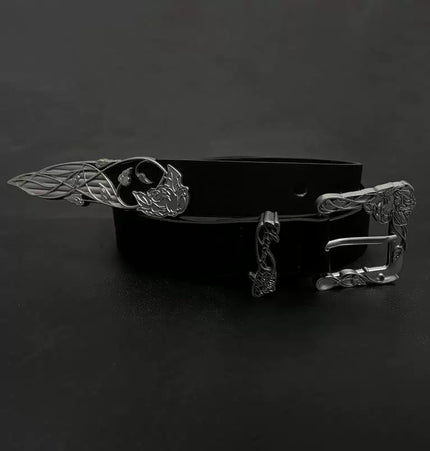 TALKLESSFASHION 110cm Direction of Light belt men's design sense niche American trouser belt black cleanfit belt