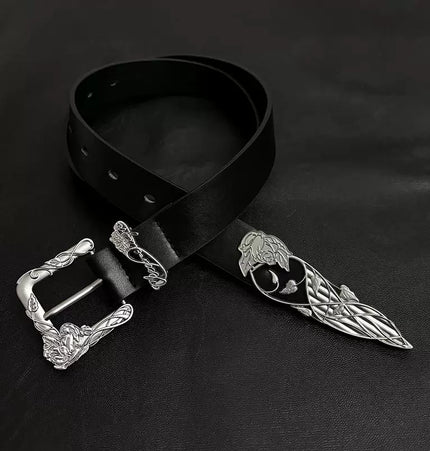 TALKLESSFASHION 110cm Direction of Light belt men's design sense niche American trouser belt black cleanfit belt