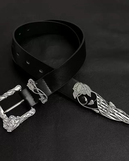 TALKLESSFASHION 110cm Direction of Light belt men's design sense niche American trouser belt black cleanfit belt