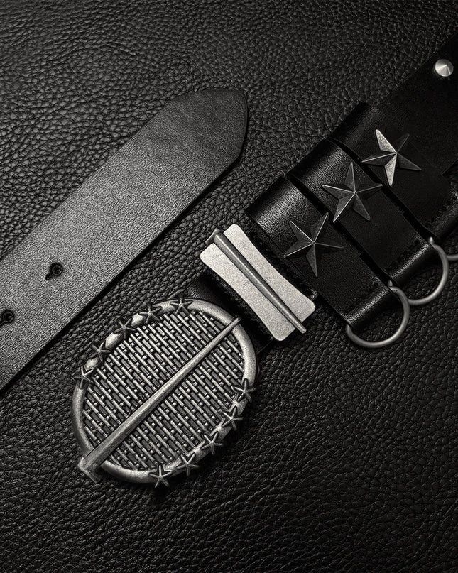 TALKLESSFASHION 112cm Direction of Light Knight Rivet Niche Subculture Hip Hop Belt Vintage Belt Pant Belt Male Trend