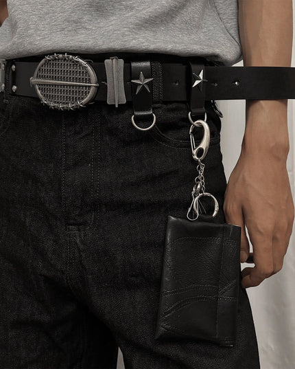 TALKLESSFASHION 112cm Direction of Light Knight Rivet Niche Subculture Hip Hop Belt Vintage Belt Pant Belt Male Trend