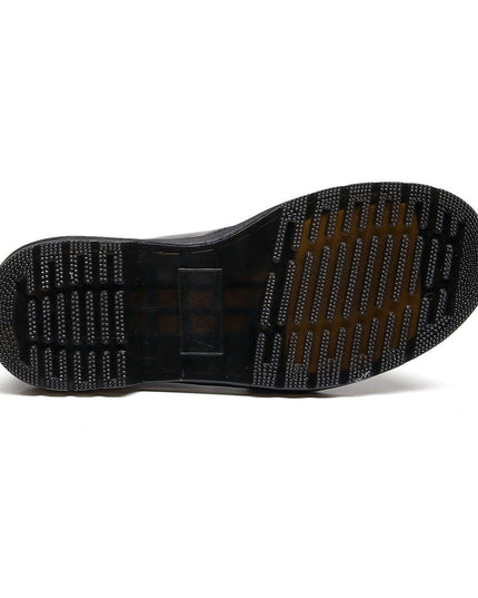 TALKLESSFASHION 1461 low-top small leather shoeswomen's leather metal buckle cross-border large size pure black round toe casual workwear shoes for men Martin shoes