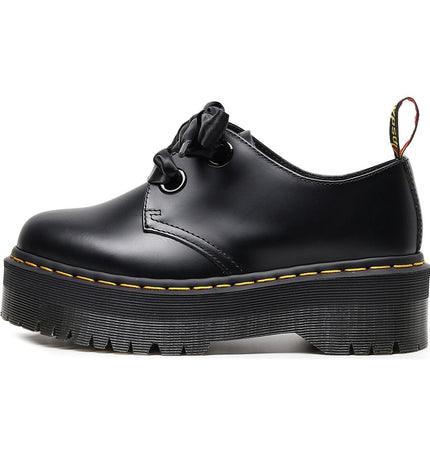 TALKLESSFASHION 1461 Platform Small Leather Shoes 2 Hole Rose Roger Women's Homo Holly Leather Low Top Flatform Sole Booties College Style