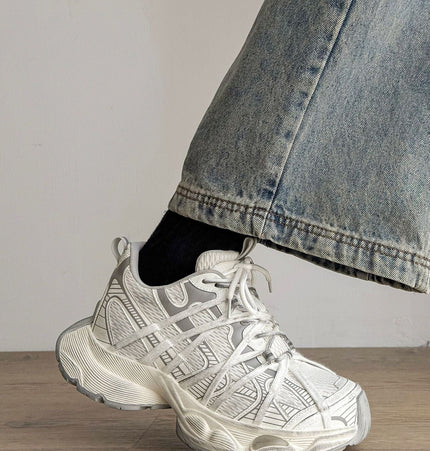 TALKLESSFASHION 2025 summer new braided strap casual height-increasing daddy shoes