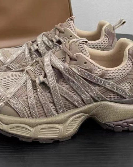 TALKLESSFASHION 2025 summer new braided strap casual height-increasing daddy shoes
