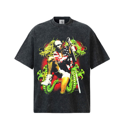 TALKLESSFASHION 2026 Cross-border Playboi Carti Summer Cotton Short Sleeve T-Shirt Men's American Crew Neck Dropped Shoulder Couple Short Sleeves