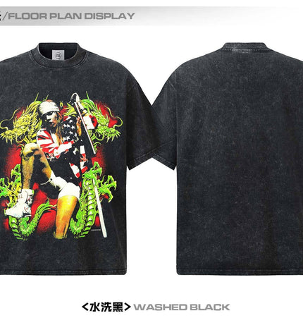 TALKLESSFASHION 2026 Cross-border Playboi Carti Summer Cotton Short Sleeve T-Shirt Men's American Crew Neck Dropped Shoulder Couple Short Sleeves