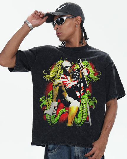 TALKLESSFASHION 2026 Cross-border Playboi Carti Summer Cotton Short Sleeve T-Shirt Men's American Crew Neck Dropped Shoulder Couple Short Sleeves
