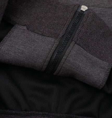 TALKLESSFASHION 25010 Retro High-End Neutral Trend Solid Color Deconstructed Jacket Design Men's Loose Cardigan Hooded Sweatshirt