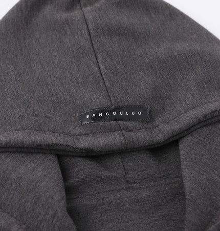 TALKLESSFASHION 25010 Retro High-End Neutral Trend Solid Color Deconstructed Jacket Design Men's Loose Cardigan Hooded Sweatshirt