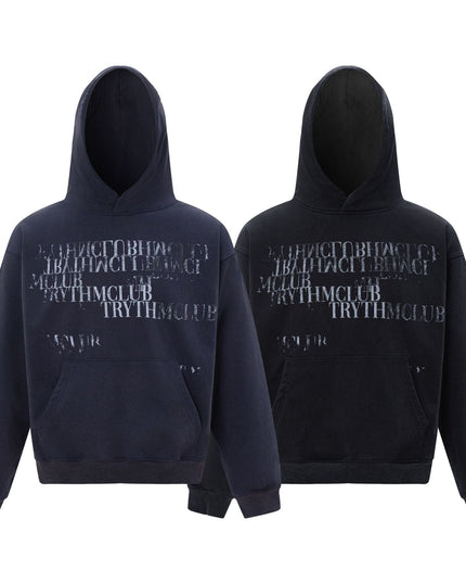 TALKLESSFASHION 27245 American retro high-end neutral letter design neutral thickened men's heavy loose hooded sweatshirt