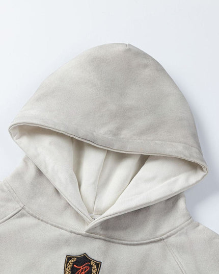 TALKLESSFASHION 27258 American retro neutral high-end sense old sense deconstruction design men's heavy loose hooded sweatshirt