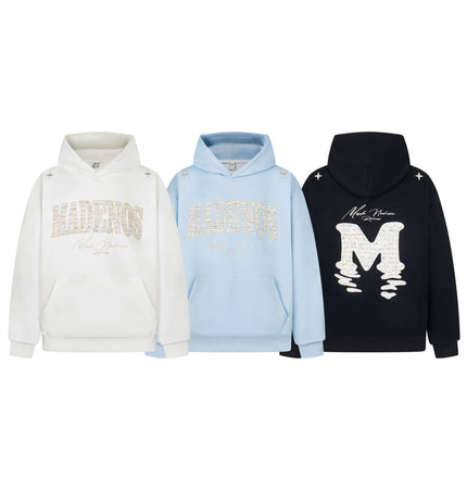 TALKLESSFASHION 2727 American retro high street trend men's and women's high-end letter 10,000 needle embroidery picture design men's hooded sweatshirt