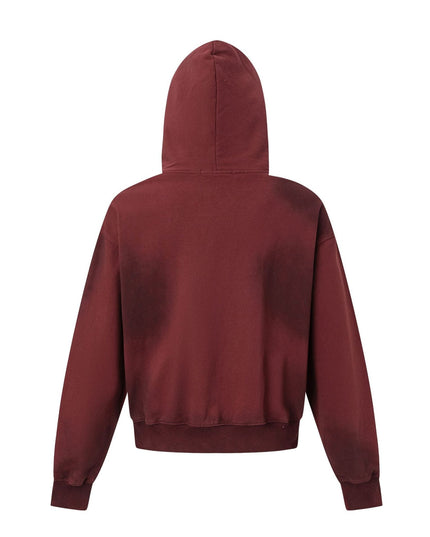 TALKLESSFASHION 27415 American street trend neutral trend print old-feeling spray horse design short and wide men's hooded sweatshirt