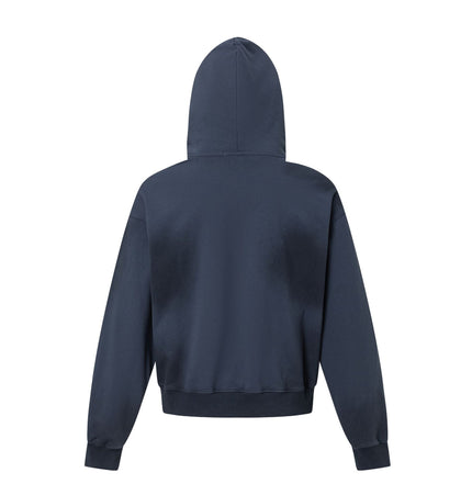 TALKLESSFASHION 27415 American street trend neutral trend print old-feeling spray horse design short and wide men's hooded sweatshirt