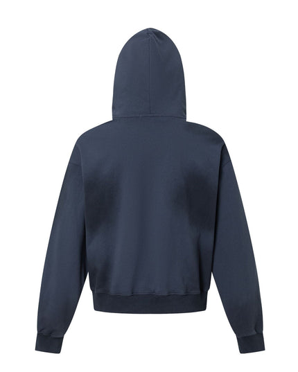 TALKLESSFASHION 27415 American street trend neutral trend print old-feeling spray horse design short and wide men's hooded sweatshirt