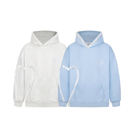 TALKLESSFASHION 2769 American retro high street trend men's and women's high-end letter embroidery love design men's hooded sweatshirt