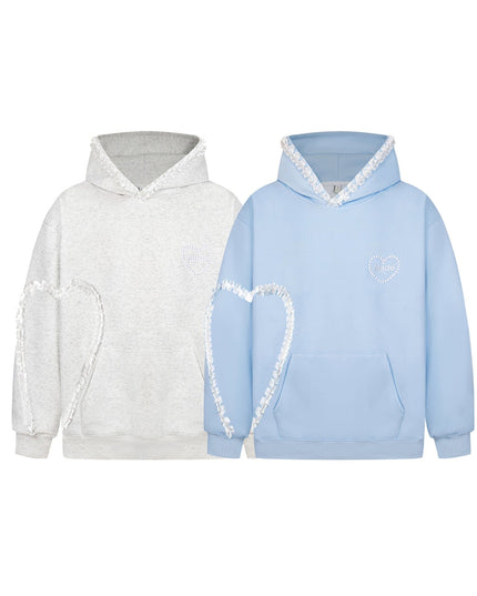 TALKLESSFASHION 2769 American retro high street trend men's and women's high-end letter embroidery love design men's hooded sweatshirt