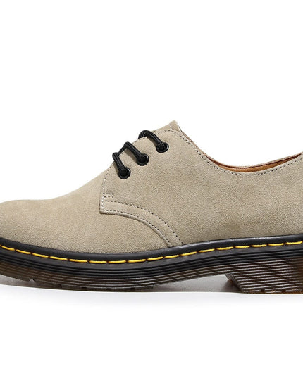 TALKLESSFASHION 35 / Pile Grey (3cm) Reverse velvet 1461 low-top small leather shoes, women's leather, British style plus-size boots, round-toed men's casual workwear, Martin shoes