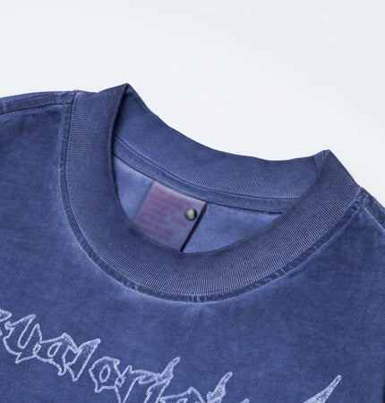 TALKLESSFASHION Abstract print T-shirt short sleeve men's top cotton crew neck casual shirt loose summer ins hip hop street trend