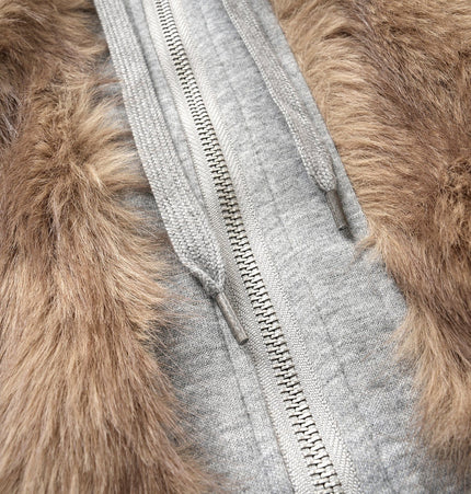 TALKLESSFASHION American Faux Fur Cropped Layered Jacket