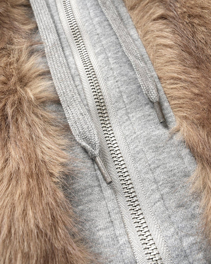 TALKLESSFASHION American Faux Fur Cropped Layered Jacket