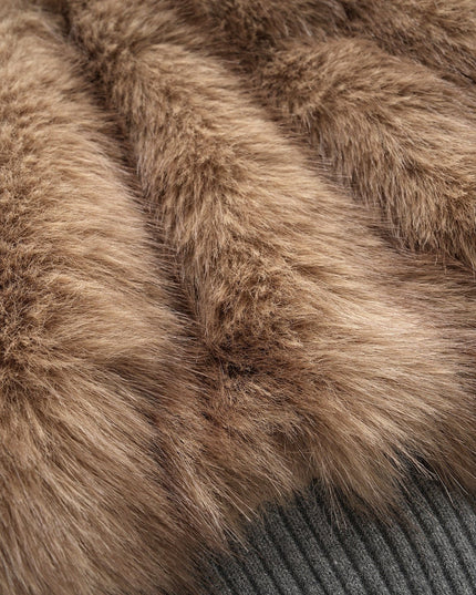 TALKLESSFASHION American Faux Fur Cropped Layered Jacket