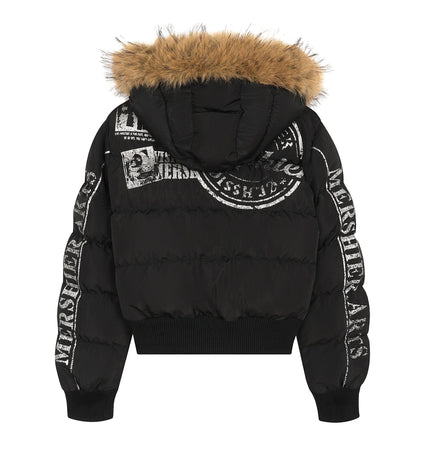 TALKLESSFASHION American Fur Collar Cropped Puffer