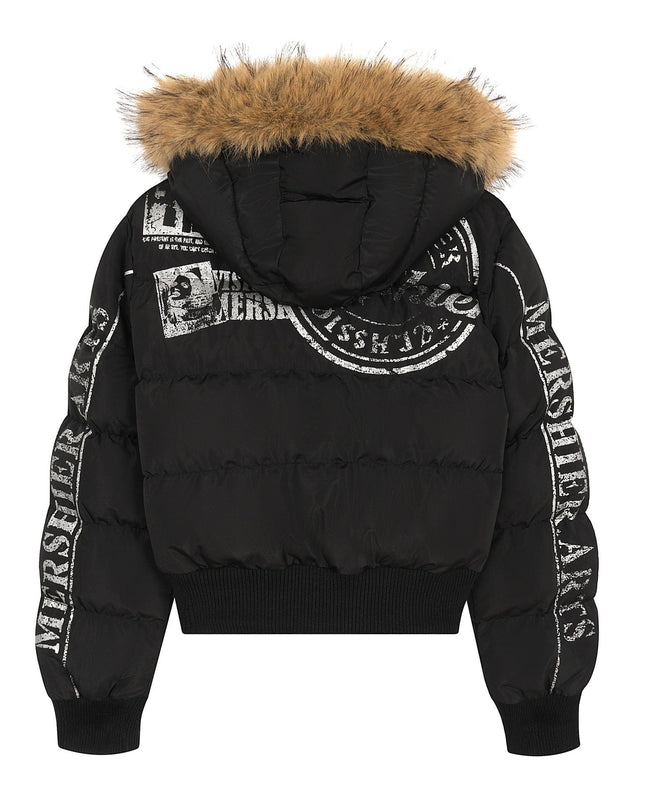 TALKLESSFASHION American Fur Collar Cropped Puffer