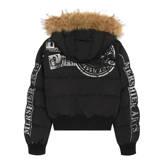 American Fur Collar Cropped Puffer