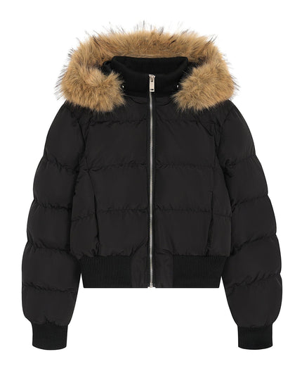 TALKLESSFASHION American Fur Collar Cropped Puffer