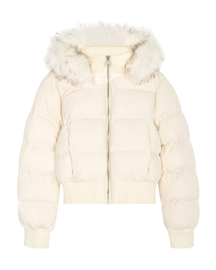 TALKLESSFASHION American Fur Collar Cropped Puffer