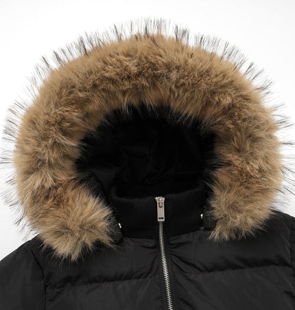 TALKLESSFASHION American Fur Collar Cropped Puffer