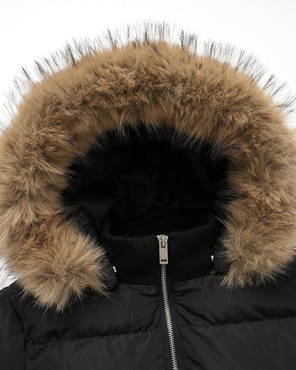 TALKLESSFASHION American Fur Collar Cropped Puffer