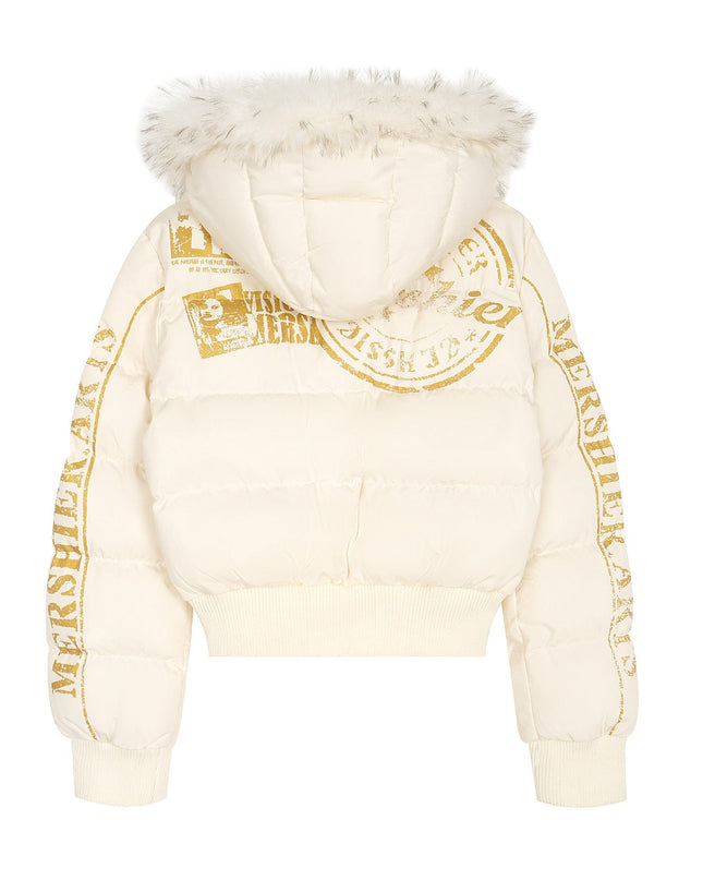 TALKLESSFASHION American Fur Collar Cropped Puffer