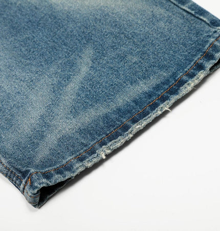 TALKLESSFASHION American high street washed cat beard jeans for men and women couples cleanfit retro straight leg slim trousers trend