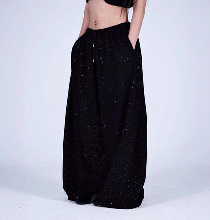 TALKLESSFASHION American hot diamond sprinkled sparkling snake print glitter pants women's loose street dance jazz jzza casual sports sweatpants