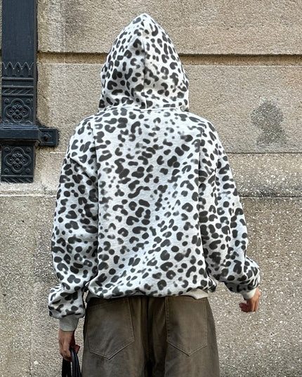 TALKLESSFASHION American leopard print hooded
