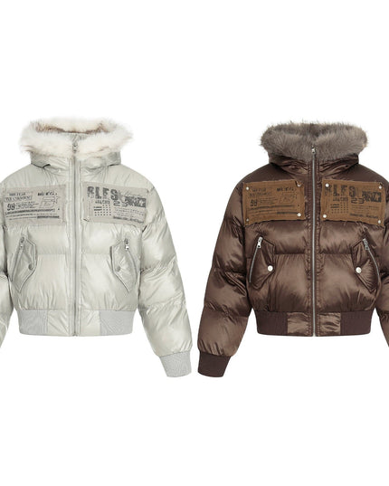 TALKLESSFASHION American mountain carved fur collar jacket