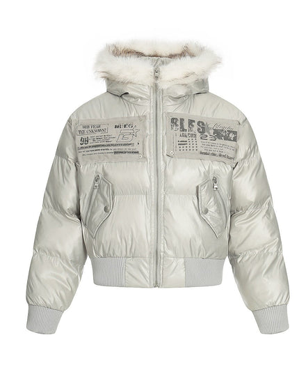 TALKLESSFASHION American mountain carved fur collar jacket